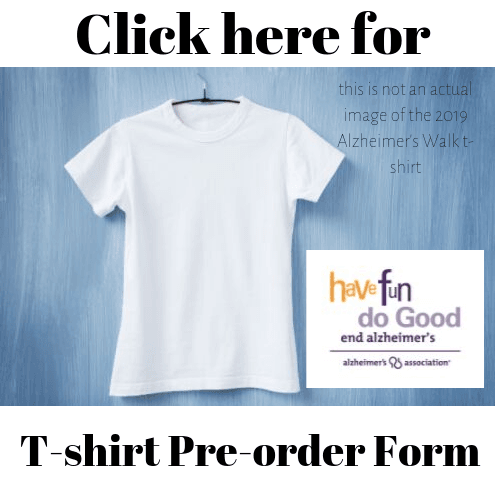 Alz Walk 2019 T-shirt order form